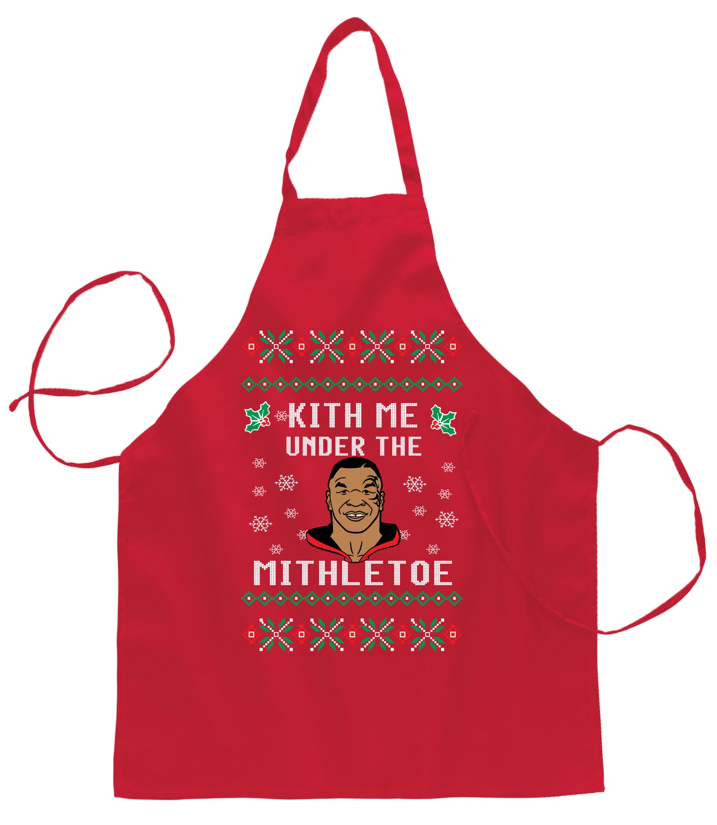 Ugly Ugly Christmas Kith me Under The Mithletoe Ugly Christmas Sweater Ugly Christmas Butcher Graphic Apron for Kitchen BBQ Grilling Cooking