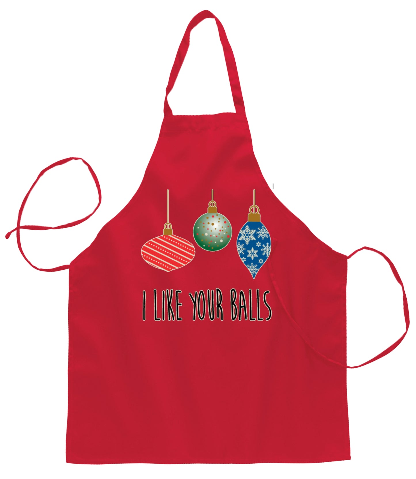I Like Your Balls Ugly Christmas Sweater Ugly Christmas Butcher Graphic Apron for Kitchen BBQ Grilling Cooking