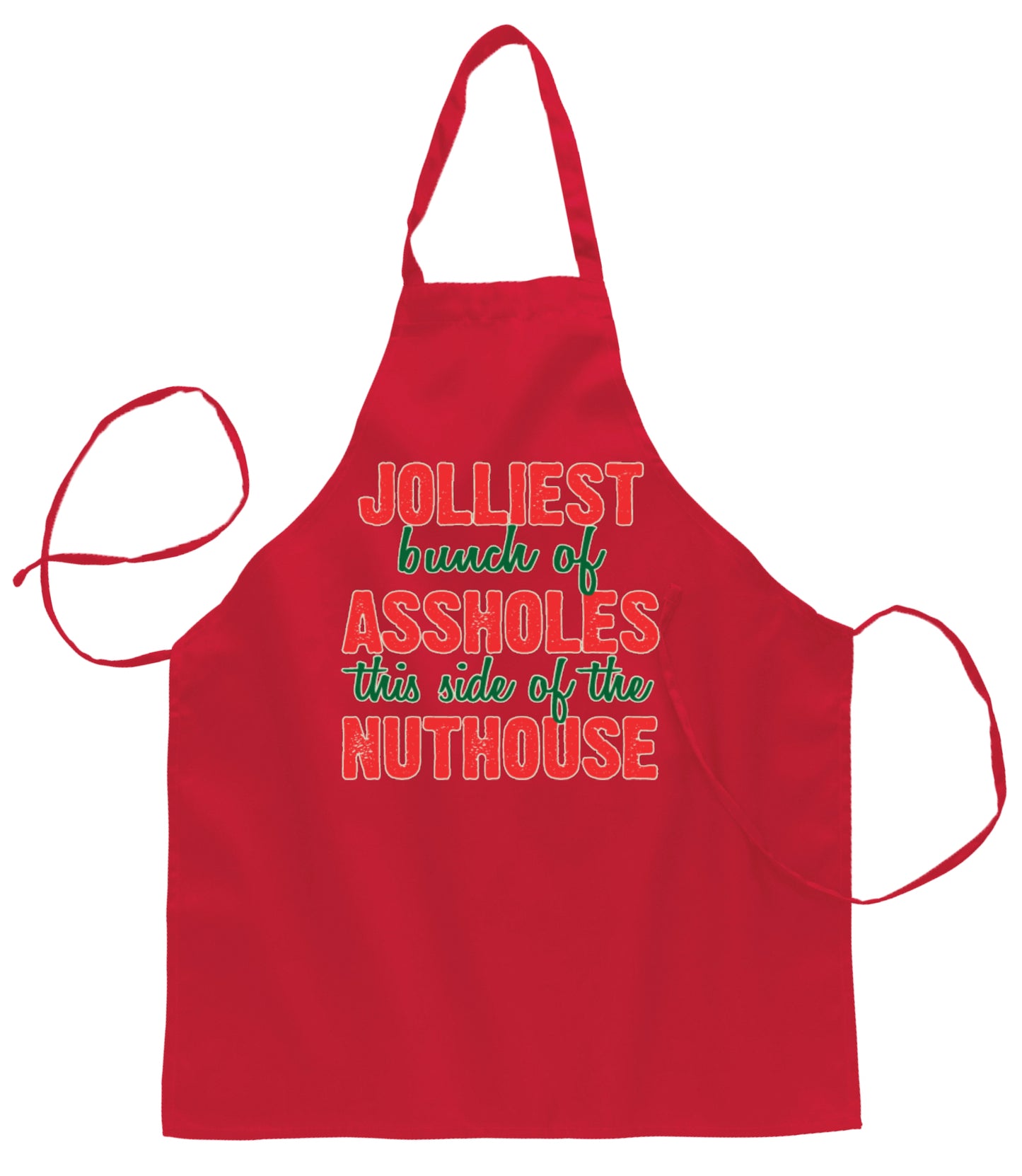 Ugly Ugly Christmas Jolliest Bunch of Assholes This Side of Nuthouse Ugly Christmas Sweater Ugly Christmas Butcher Graphic Apron for Kitchen BBQ Grilling Cooking