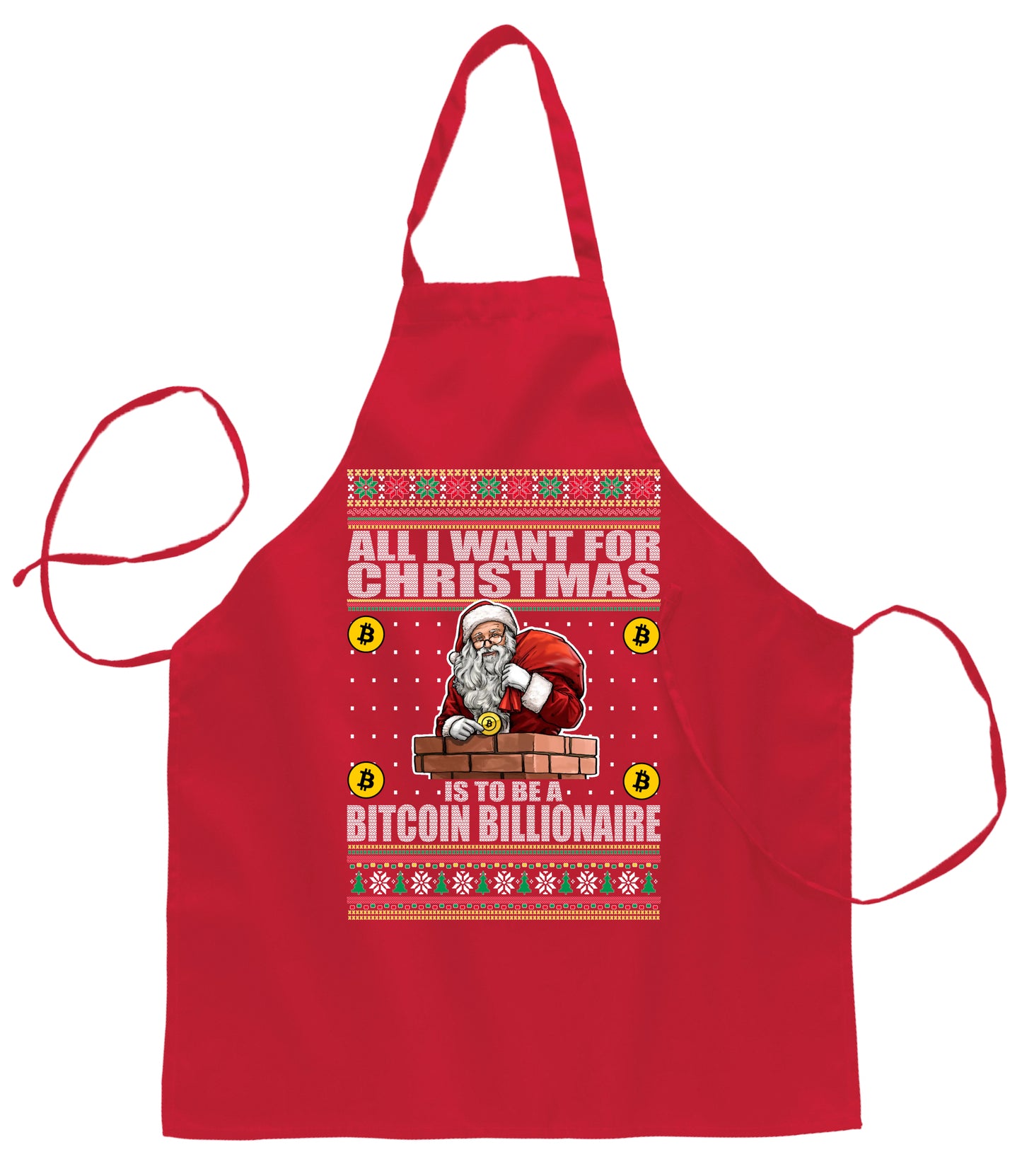 Ugly Ugly Christmas Bitcoin Billionaire for Christmas Sweater Ugly Christmas Sweater Ugly Christmas Butcher Graphic Apron for Kitchen BBQ Grilling Cooking