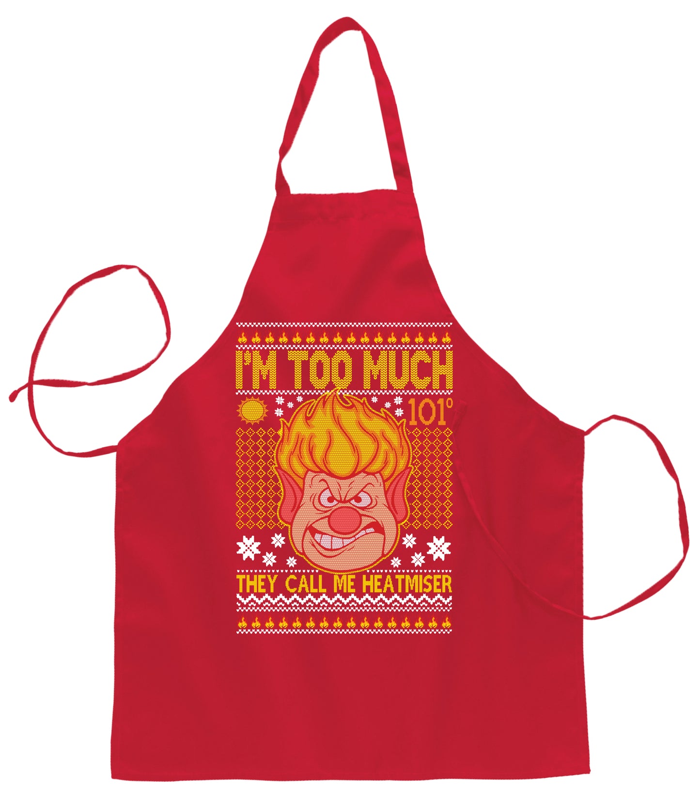Ugly Ugly Christmas They Call Me Heatmeiser I'm Too Much Ugly Christmas Sweater Ugly Christmas Butcher Graphic Apron for Kitchen BBQ Grilling Cooking