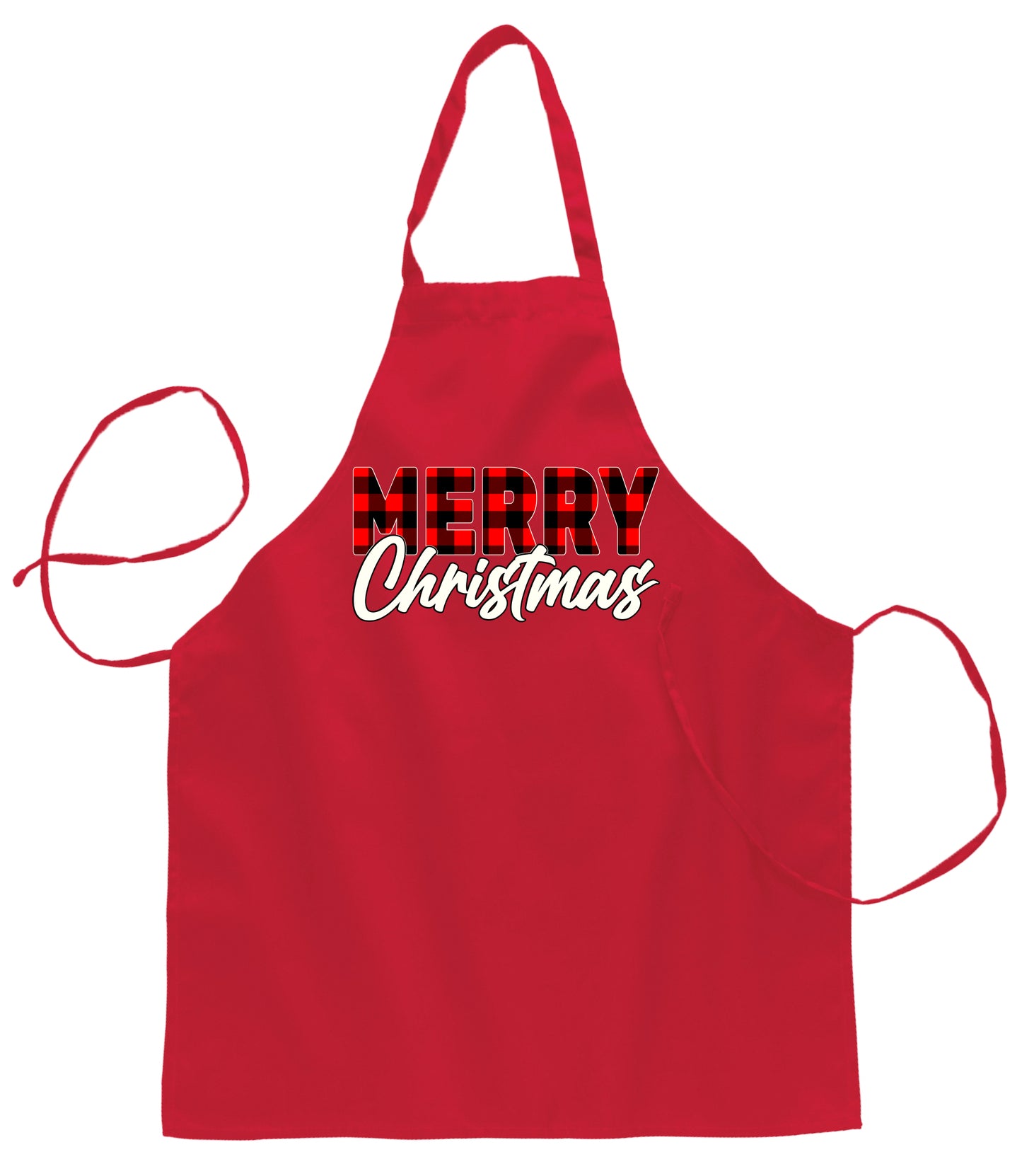 Merry Christmas Buffalo Plaid Ugly Christmas Sweater Ugly Christmas Butcher Graphic Apron for Kitchen BBQ Grilling Cooking