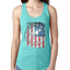 US Flag Ford Bronco Cars and Trucks Ladies Racerback Tank Top