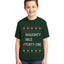 Naughty Nice 4 1 Checklist Ugly Christmas Sweater For Kids | Unisex Boys Girls Graphic Youth T-Shirt