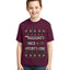 Naughty Nice 4 1 Checklist Ugly Christmas Sweater For Kids | Unisex Boys Girls Graphic Youth T-Shirt
