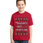 Naughty Nice 4 1 Checklist Ugly Christmas Sweater For Kids | Unisex Boys Girls Graphic Youth T-Shirt