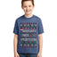 Naughty Nice 4 1 Checklist Ugly Christmas Sweater For Kids | Unisex Boys Girls Graphic Youth T-Shirt
