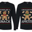 I Brought My Appetitie Lookin Like A Snack Sweater Girlfriend Boyfriend Gift His and Hers Matching Ugly Christmas Couple Long Sleeve Shirt
