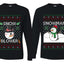 Snow Blower Snowman Sweater Girlfriend Boyfriend Gift His and Hers Matching Ugly Christmas Couple Long Sleeve Shirt