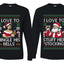 I Love To Stuff Her Stocking Jingle His Bells Sweater Girlfriend Boyfriend Gift His and Hers Matching Ugly Christmas Couple Long Sleeve Shirt