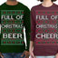 Full of Christmas Cheer Beer Husband Wife Couple Shirt Girlfriend Boyfriend Gift His and Hers Matching Ugly Christmas Couple Long Sleeve Shirt