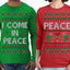I Come in Peace Funny Matching His and Hers Couples Shirt Girlfriend Boyfriend Gift His and Hers Matching Ugly Christmas Couple Long Sleeve Shirt
