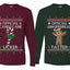 Official Candy Cane Licker Gingerbread Taster Sweater Girlfriend Boyfriend Gift His and Hers Matching Ugly Christmas Couple Long Sleeve Shirt