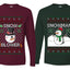 Snow Blower Snowman Sweater Girlfriend Boyfriend Gift His and Hers Matching Ugly Christmas Couple Long Sleeve Shirt