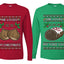 Love My Chestnuts Love My Yule Log Sweater Girlfriend Boyfriend Gift His and Hers Matching Ugly Christmas Couple Long Sleeve Shirt