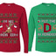 I Put The D In Reindeer Sweater Girlfriend Boyfriend Gift His and Hers Matching Ugly Christmas Couple Long Sleeve Shirt