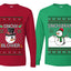 Snow Blower Snowman Sweater Girlfriend Boyfriend Gift His and Hers Matching Ugly Christmas Couple Long Sleeve Shirt