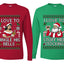 I Love To Stuff Her Stocking Jingle His Bells Sweater Girlfriend Boyfriend Gift His and Hers Matching Ugly Christmas Couple Long Sleeve Shirt