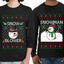 Snow Blower Snowman Sweater Girlfriend Boyfriend Gift His and Hers Matching Ugly Christmas Couple Long Sleeve Shirt