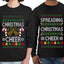Spreading Christmas Cheer Sweater Girlfriend Boyfriend Gift His and Hers Matching Ugly Christmas Couple Long Sleeve Shirt