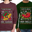 I Like To Jingle Her Bells, I Like To Ride His Sleigh Sweater Girlfriend Boyfriend Gift His and Hers Matching Ugly Christmas Couple Long Sleeve Shirt