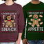 I Brought My Appetitie Lookin Like A Snack Sweater Girlfriend Boyfriend Gift His and Hers Matching Ugly Christmas Couple Long Sleeve Shirt