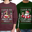 I Love To Stuff Her Stocking Jingle His Bells Sweater Girlfriend Boyfriend Gift His and Hers Matching Ugly Christmas Couple Long Sleeve Shirt