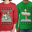 North Pole, Pole Dancer Sweater Girlfriend Boyfriend Gift His and Hers Matching Ugly Christmas Couple Long Sleeve Shirt