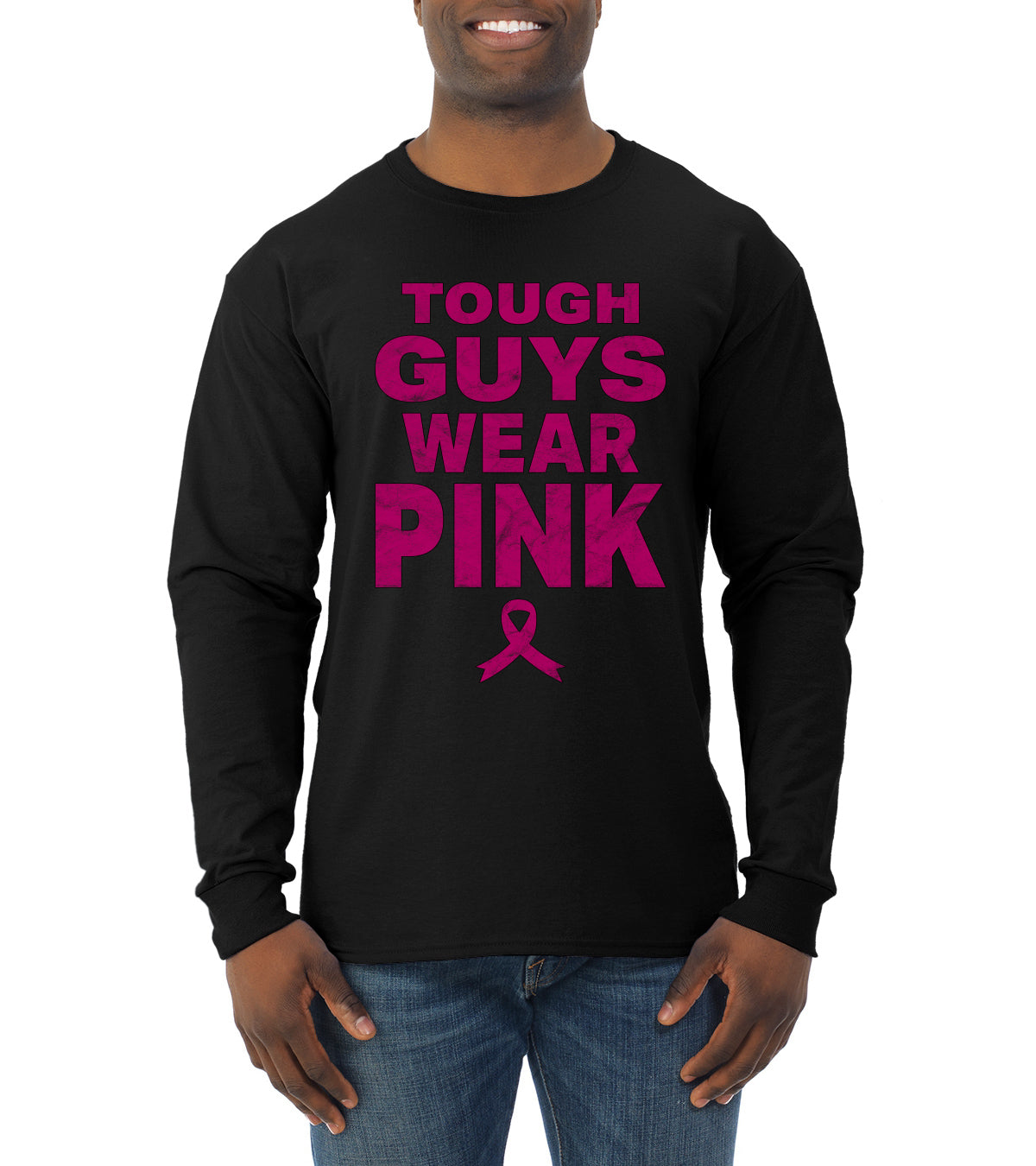 Breast Cancer Awareness Designs Front and Back Mens Long Sleeve Shirt
