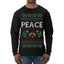 Peace Ugly Christmas Sweater Mens Long Sleeve Shirt