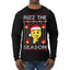 Rizz the Season Viral Internet Fire Emoji Face Meme Ugly Christmas Sweater Mens Long Sleeve Shirt