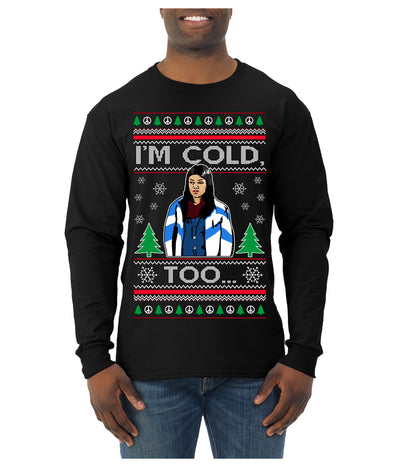 I'm Cold Too Funny Classic 70s Show Damn Jackie Ugly Christmas Sweater Mens Long Sleeve Shirt