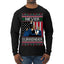 Never Surrender Pro Donald Trump Fight Fist Pump 2024 Ugly Christmas Sweater Mens Long Sleeve Shirt