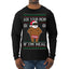 Ask Your Mom If I'm Real Funny Black Santa Claus Censored Ugly Christmas Sweater Mens Long Sleeve Shirt