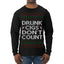 Drunk Cigs Don't Count Funny Cigarette Smoker Cig Ugly Christmas Sweater Mens Long Sleeve Shirt