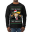 Feliz Navidad Mi Amigos Funny President Ugly Christmas Sweater Mens Long Sleeve Shirt