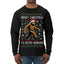 Merry Christmas Ya Filthy Humans Funny Sasquatch Bigfoot Ugly Christmas Sweater Mens Long Sleeve Shirt