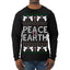Peace On Earth Funny Xmas Cute Pink Angel Cross Ugly Christmas Sweater Mens Long Sleeve Shirt