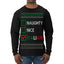 Naughty Nice Italian Funny Italians Italy Colors Ugly Christmas Sweater Mens Long Sleeve Shirt