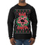 Hail Santa Funny Satanic Candy Devil Heavy Metal Satan Ugly Christmas Sweater Mens Long Sleeve Shirt