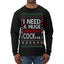 I Need a Huge Christmas Cocktail Funny Dirty Joke Drinking Ugly Christmas Sweater Mens Long Sleeve Shirt