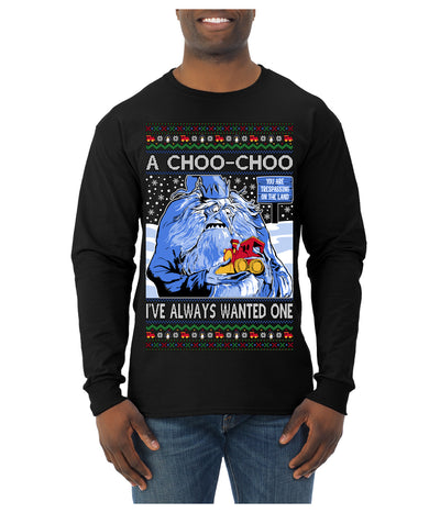 A Choo Choo I've Always Wanted One Winter Warlock Movie Ugly Christmas Sweater Mens Long Sleeve Shirt