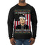 Merry Christmusk Funny Dark MAGA Santa Elon Doge Meme Ugly Christmas Sweater Mens Long Sleeve Shirt