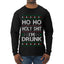 Ho Ho I'm Drunk, Funny Humor Christmas Unisex Sweater, Ugly Christmas Sweater Mens Long Sleeve Shirt