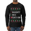 Funny Meme List Naughty, Nice, 41, Ugly Christmas Sweater Mens Long Sleeve Shirt