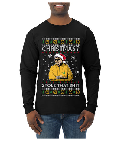 Christmas? Stole That 69 Meme, Ugly Christmas Sweater Unisex Mens Long Sleeve Shirt