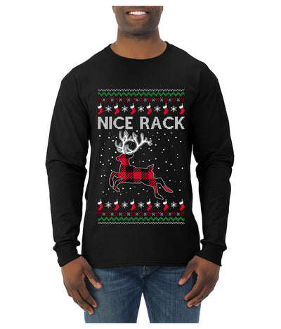 Nice Rack, Ugly Christmas Sweater Unisex Mens Long Sleeve Shirt