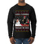 Aura Farming Through The Snow Meme, Ugly Christmas Sweater Unisex Mens Long Sleeve Shirt