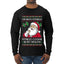 I'm Into Fitness Cookie In My Mouth Santa, Ugly Christmas Sweater Unisex Mens Long Sleeve Shirt
