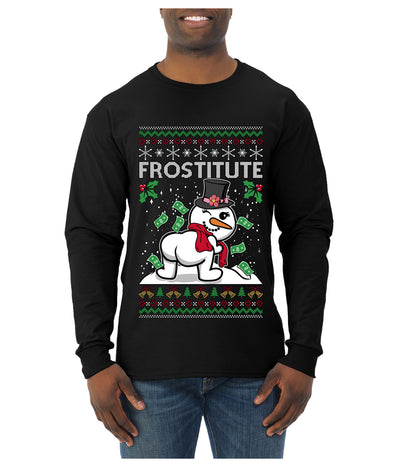 Frostitute, Ugly Christmas Sweater Unisex Mens Long Sleeve Shirt